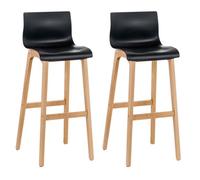 -CLP-Lot de 2 tabourets de bar Hover en plastique avec piètement à quatre pieds Natura-Array