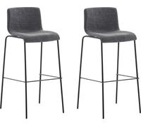CLP Lot de 2 Tabourets de bar Hoover enTissu Pieds Métal , Gris foncé/Chrome
