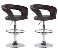 Tabourets de bar - CLP - Jaen - Similicuir - Marron - Avec accoudoirs - Design