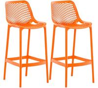 CLP Lot de 2 tabourets de Bar Jardin Air, chaises de Jardin Dossier, tabourets de comptoir résistants aux intempéries, UV, polypropylène, Couleur:Orange