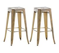 CLP Lot de 2 tabourets de bar Joshua V2 en métal , Or