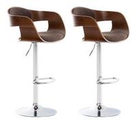 CLP Lot de 2 tabourets de bar Kingston en tissu avec piètement en métal aspect chromé , Noyer / Marron Noyer / Marron G