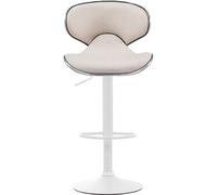 CLP Lot de 2 tabourets de bar Las Vegas V2 en tissu , Crème/Blanc