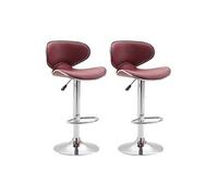 CLP Lot de 2 tabourets de bar Las Vegas V2 similicuir , Bordeaux/Chrome