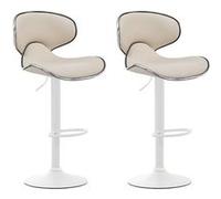 CLP Lot de 2 tabourets de bar Las Vegas V2 similicuir , Crème/Blanc Crème