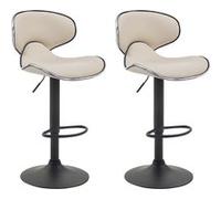 CLP Lot de 2 tabourets de bar Las Vegas V2 similicuir , Crème/Noir