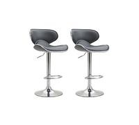 CLP Lot de 2 tabourets de bar Las Vegas V2 similicuir , Gris/Chrome