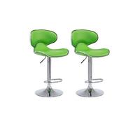 CLP Lot de 2 tabourets de bar Las Vegas V2 similicuir , Vert/Chrome