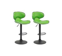 CLP Lot de 2 tabourets de bar Las Vegas V2 similicuir , Vert/Noir