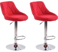 CLP Lot de 2 tabourets de bar Lazio tissu réglable en hauteur et pivotant à 360 degrés,bleu
