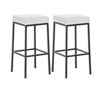 CLP Lot de 2 tabourets de bar Montréal 85 Similicuir , Blanc /Noir