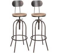 Tabourets de bar Pino - CLP - Bois et Métal - Réglable - Style industriel
