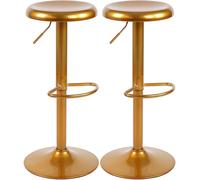 CLP Lot de 2 tabourets de Bar réglables Williston, pivotants avec Repose-Pieds, sans Dossier, Structure en métal, Couleur:Or