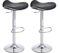 CLP Lot de 2 tabourets de bar Shanghai pivotants et réglables en hauteur,noir