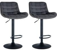 CLP Lot de 2 tabourets de bar Tover pivotant à 360° et réglable en hauteur,crème similicuir