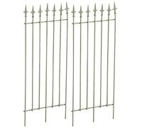 CLP Lot de 2 treillages Metal 100 x 50 cm Elisa, Supports Robustes pour rosiers et Lierre, Style Art Nouveau, pour Jardin, Couleur:Vert Antique