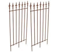 CLP Lot De 2 Treillis De Jardin Elisa en Fer Robuste 100 x 50 cm I Tuteur pour Plantes Grimpantes I Support A Rosiers, Couleur:Marron Antique