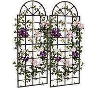 CLP Lot de 2 Treillis Viva en Fer avec Arc et Supports intégrés, tuteur pour Plantes grimpantes pour Jardin, terrasse et Balcon | Couleur Bronze
