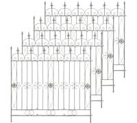 CLP Lot de 4 bordures de jardin en fer Mangold, clôture modulaire sans béton, style campagne pour jardin et terrasse, Couleur:vert antique