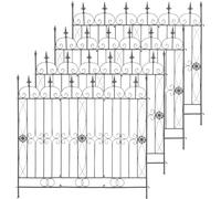 CLP Lot de 4 Bordures de Jardin en Fer Mangold, clôture modulaire sans béton, Style Campagne pour Jardin et terrasse Couleur Anthracite