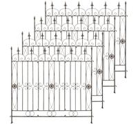 CLP Lot de 4 bordures de jardin en fer Mangold, clôture modulaire sans béton, style campagne pour jardin et terrasse, Couleur:bronze