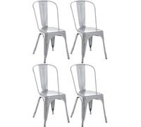 CLP Lot de 4 chaises Benedikt I Chaises métalliques empilables et faciles d'entretien, Couleur:Argent