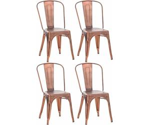 CLP Lot de 4 chaises Benedikt I Chaises métalliques empilables et faciles d'entretien, Couleur:cuivre