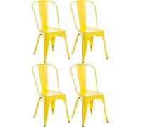 CLP Lot de 4 chaises Benedikt I Chaises métalliques empilables et faciles d'entretien, Couleur:Jaune