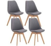 CLP Lot de 4 chaises de cuisine Linares , Gris/Tissu gris G