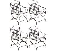 CLP Lot de 4 chaises de jardin Lotta en fer avec accoudoirs , Bronze