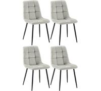 CLP Lot de 4 chaises de salle à manger Antibes Housse en velours pouvant supporter jusqu'à 150 kg,gris