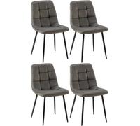 CLP Lot de 4 chaises de Salle à Manger Antibes I Chaises de Cuisine garnies de Velours I avec Protections de Sol, Couleur:Anthracite
