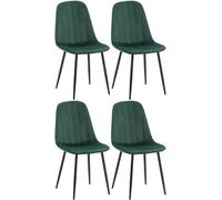 CLP Lot de 4 chaises de Salle à Manger Baxter Velours I Chaise rembourrée avec Structure métallique, Couleur:Vert