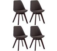 CLP Lot de 4 chaises de salle à manger Borneo V2 en Tissu , Gris foncé/Noyer Gris foncé G