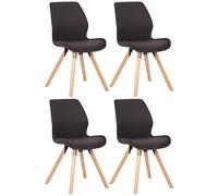 CLP Lot de 4 chaises de salle à manger Luna , Noir /Tissu