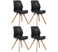 CLP Lot de 4 chaises de salle à manger Luna , Noir /Plastique