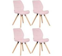 CLP Lot de 4 chaises de salle à manger Luna , Rose/Velours