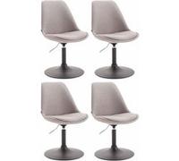 CLP Lot de 4 Chaises de salle à manger Maverick tissu avec pied trompette , Gris/Noir Gris G