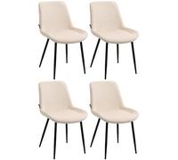 CLP Lot de 4 chaises de Salle à Manger Victoria I Chaises rembourrées recouvertes de Velours I avec Protections de Sol, Couleur:crème