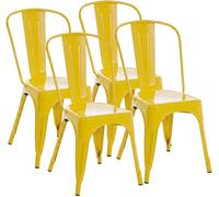 CLP Lot de 4 chaises Benedikt I Chaises métalliques empilables et faciles d'entretien, Couleur:Jaune