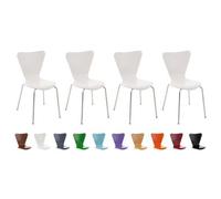 Lot de 4 chaises empilables Calisto , Blanc Blanc G