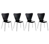 CLP Lot de 4 Chaises Empilables Calisto I Chaise De Visiteur avec Piètement Stable en Métal Chromé I Chaise pour Zone D'Attente, Couleur:Noir