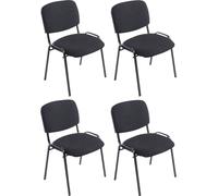 CLP Lot de 4 chaises empilables XL Ken tissu avec structure métallique,noir