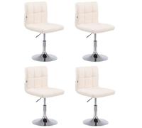 CLP Lot de 4 chaises lounge Palma V2 en similicuir ajustable et pivotant , Crème beige G
