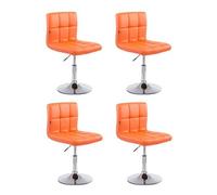 CLP Lot de 4 chaises lounge Palma V2 en similicuir ajustable et pivotant , Orange