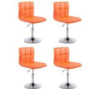 CLP Lot de 4 chaises lounge Palma V2 en similicuir ajustable et pivotant , Orange