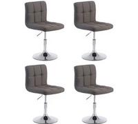 CLP Lot de 4 chaises lounge Palma V2 en Tissu ajustable et pivotant , Gris foncé gris G