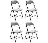 CLP Lot de 4 Chaises pliables Felix , Gris / Argent Gris G