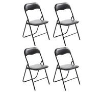 CLP Lot de 4 Chaises pliables Felix , Noir / Noir