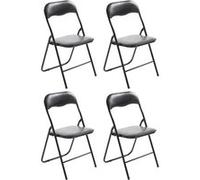 CLP Lot de 4 Chaises pliables Felix , Noir / Noir Noir G